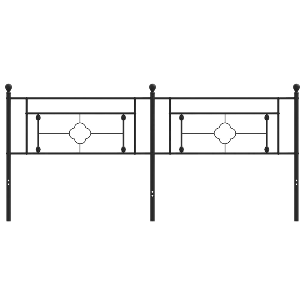 vidaXL Cabecero de metal negro 200 cm