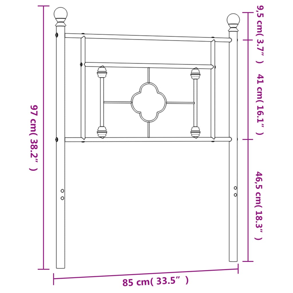 vidaXL Cabecero de metal blanco 80 cm