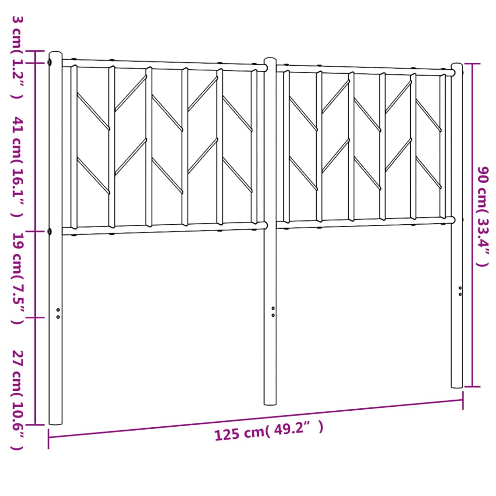 vidaXL Cabecero de metal blanco 120 cm