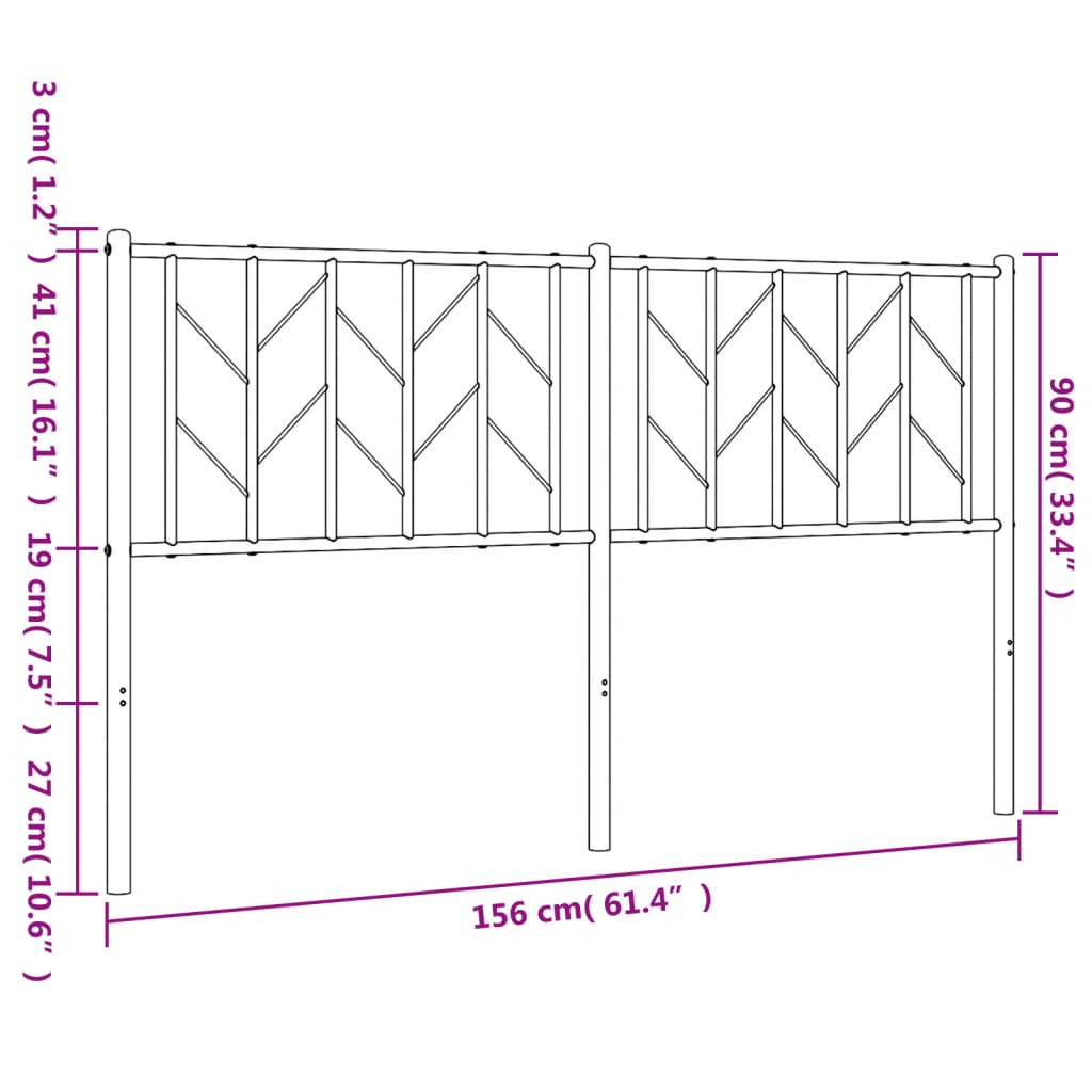 vidaXL Cabecero de metal blanco 150 cm