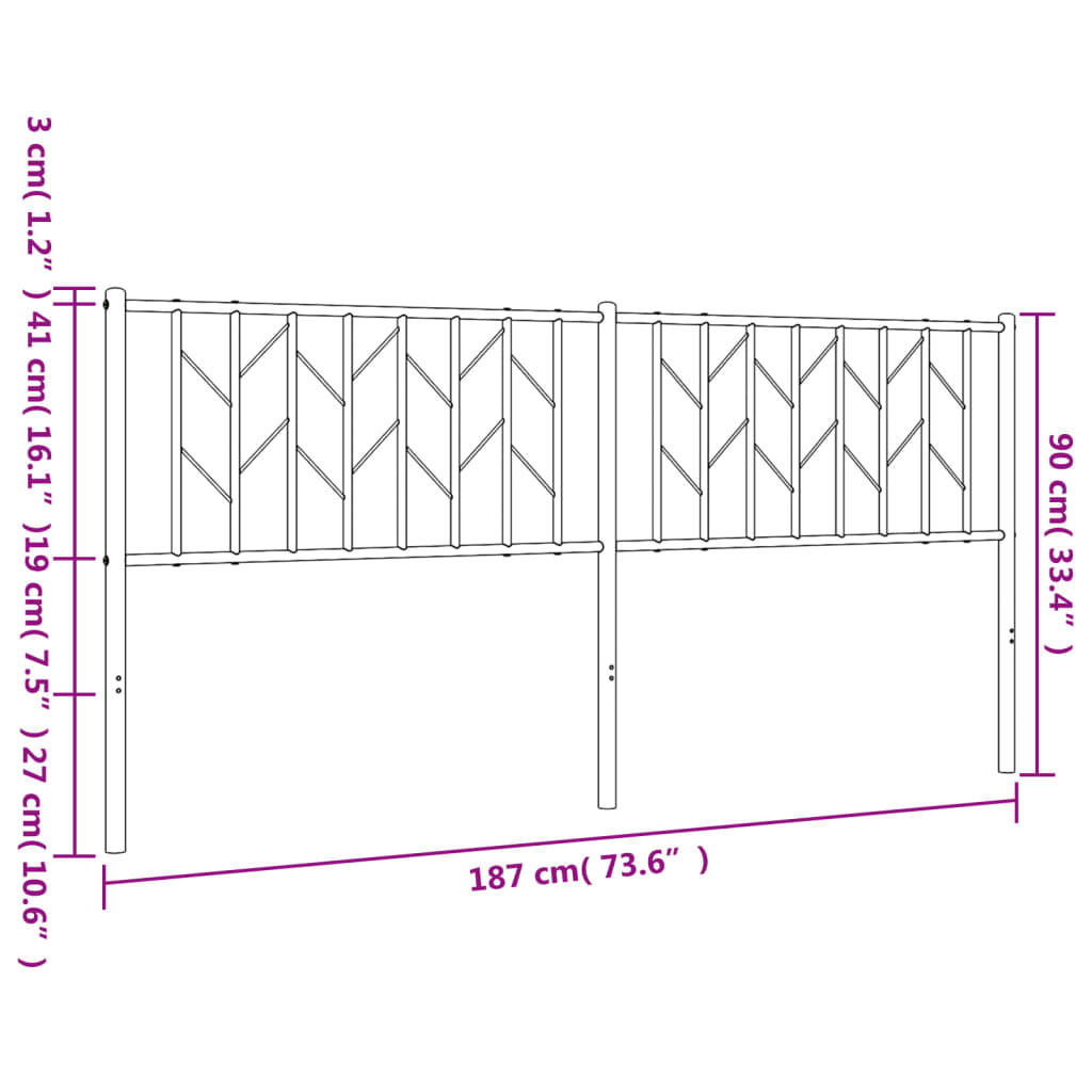 vidaXL Cabecero de metal blanco 180 cm