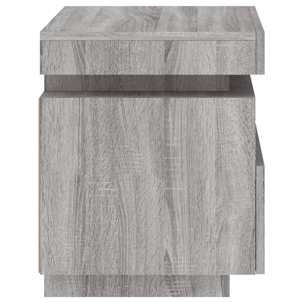 vidaXL Mesita de noche con luces LED gris Sonoma 40x39x48,5 cm