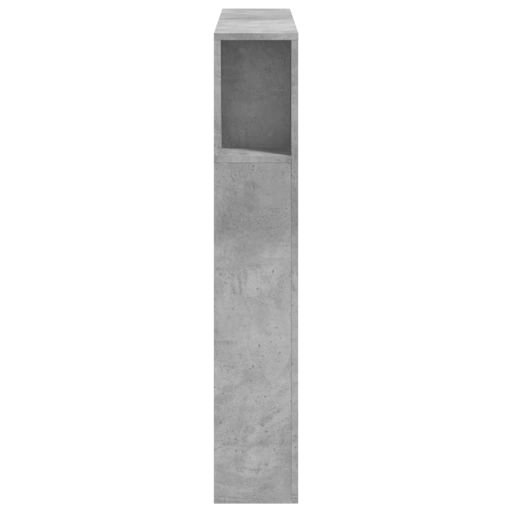 vidaXL Cabecero LED madera ingeniería gris hormigón 100x18,5x103,5 cm