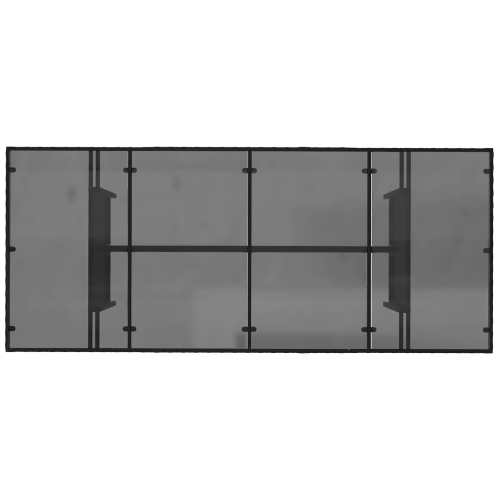 vidaXL Mesa de jardín superficie de vidrio ratán PE negro 190x80x74 cm