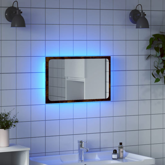 vidaXL Espejo de baño LED madera ingeniería roble Sonoma 60x8,5x38 cm