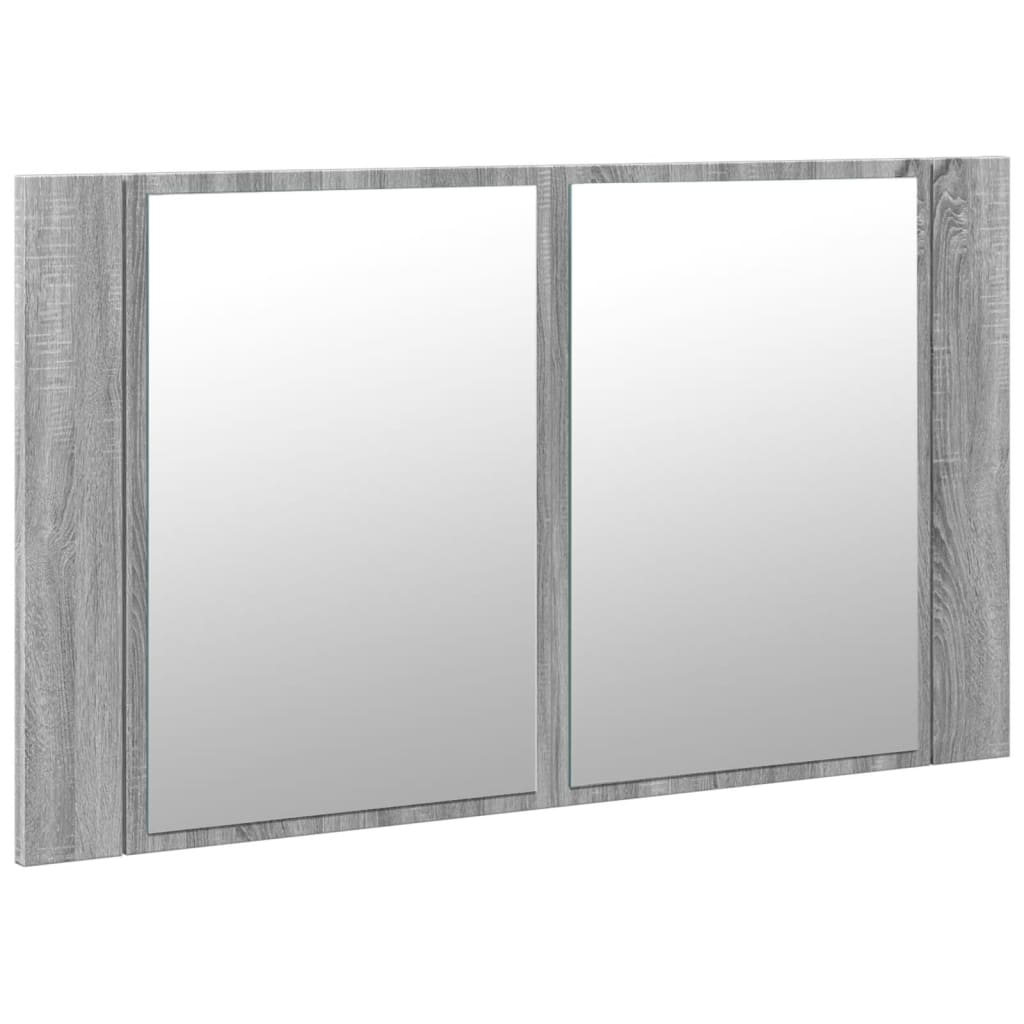 vidaXL Armario espejo de baño con luz LED acrílico gris 80x12x45 cm