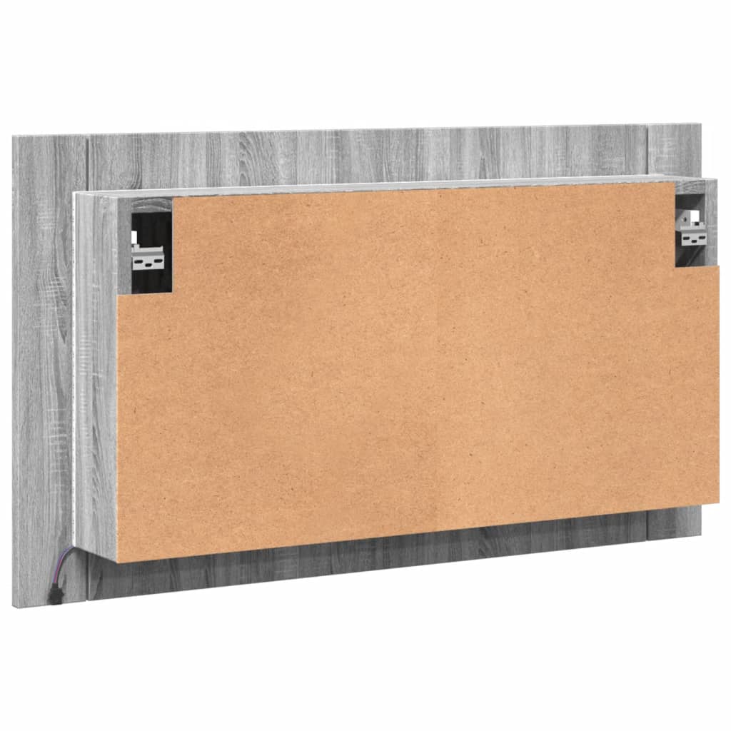 vidaXL Armario espejo de baño con luz LED acrílico gris 80x12x45 cm