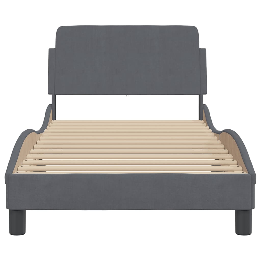 vidaXL Estructura de cama sin colchón terciopelo gris oscuro 90x190 cm