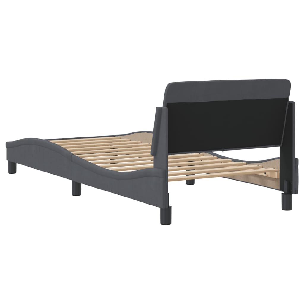 vidaXL Estructura de cama sin colchón terciopelo gris oscuro 90x190 cm