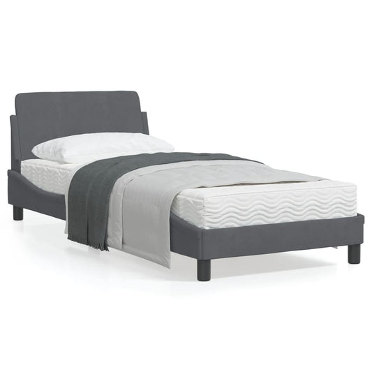 vidaXL Estructura de cama sin colchón terciopelo gris oscuro 90x190 cm