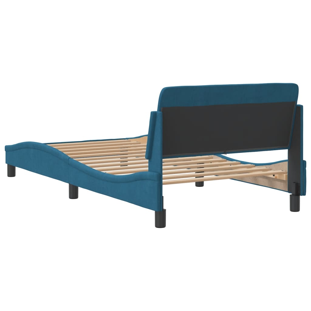 vidaXL Cama con cabecero sin colchón terciopelo azul 100x200 cm