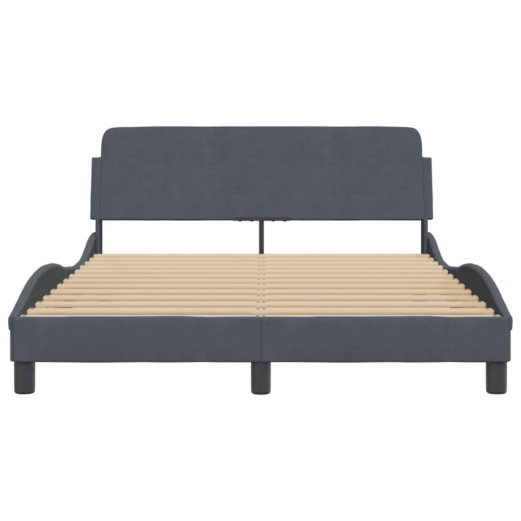 vidaXL Estructura de cama sin colchón terciopelo gris oscuro 120x200cm