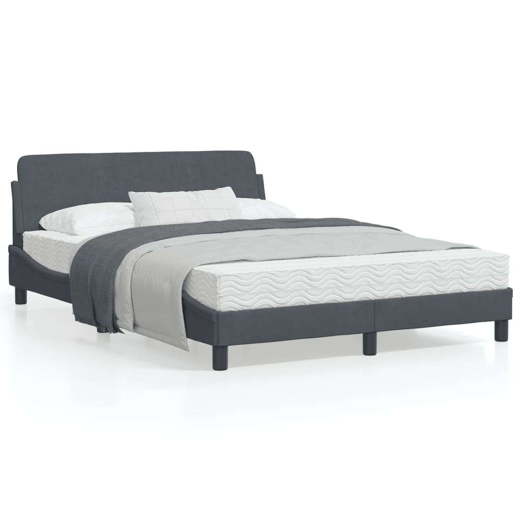 vidaXL Estructura de cama sin colchón terciopelo gris oscuro 120x200cm