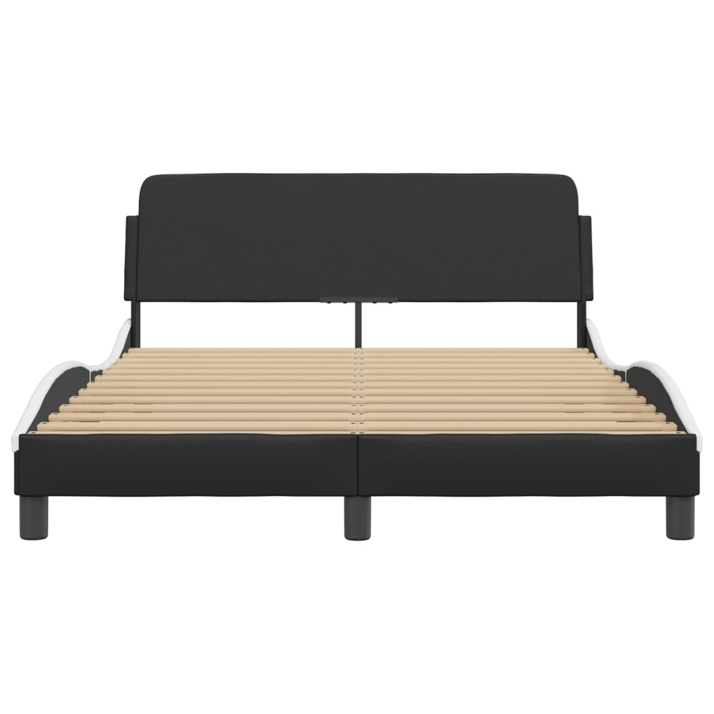 vidaXL Cama sin colchón cuero sintético negro blanco 120x200 cm