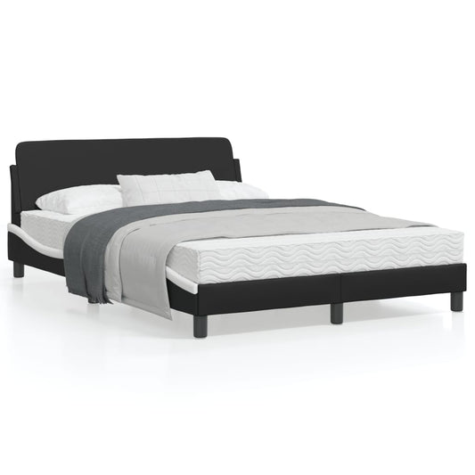 vidaXL Cama sin colchón cuero sintético negro blanco 140x200 cm