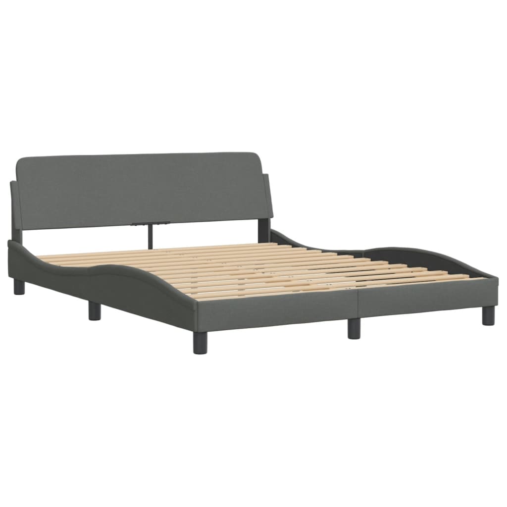 vidaXL Cama sin colchón de tela gris oscuro 160x200 cm