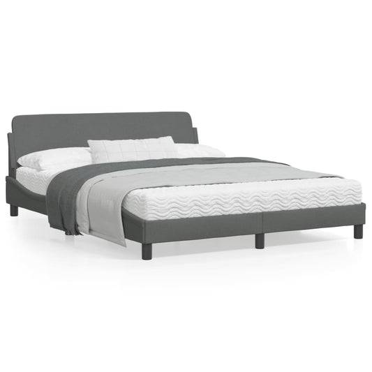 vidaXL Cama sin colchón de tela gris oscuro 160x200 cm