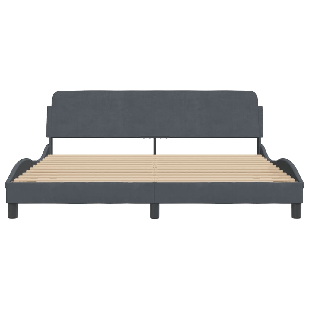 vidaXL Estructura de cama sin colchón terciopelo gris oscuro 180x200cm