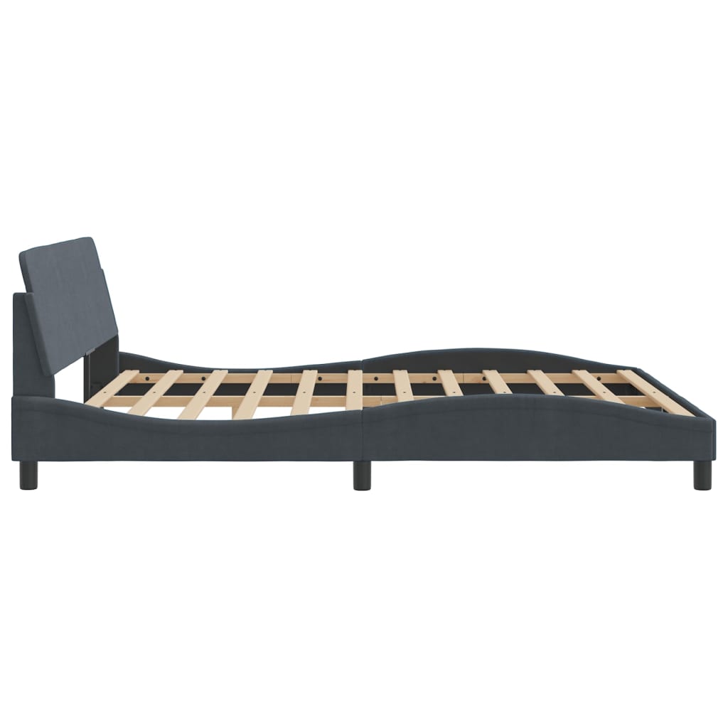 vidaXL Estructura de cama sin colchón terciopelo gris oscuro 180x200cm