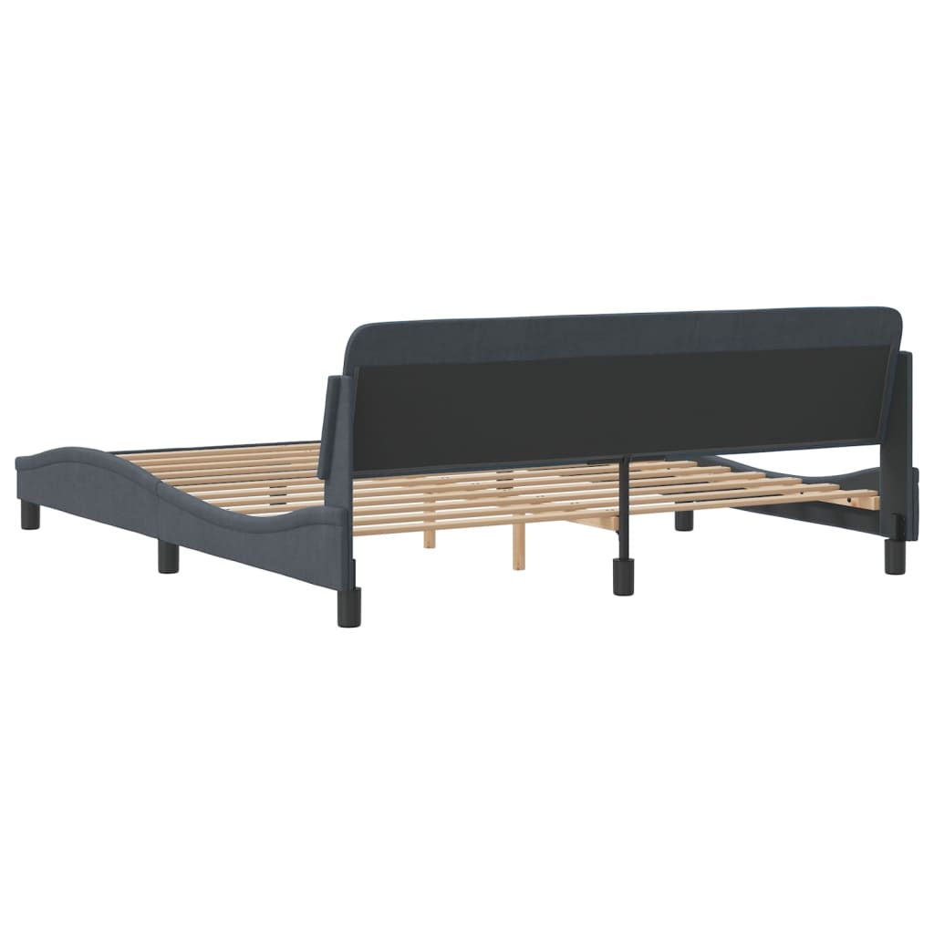 vidaXL Estructura de cama sin colchón terciopelo gris oscuro 180x200cm