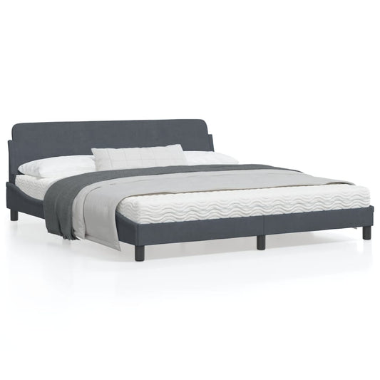 vidaXL Estructura de cama sin colchón terciopelo gris oscuro 180x200cm