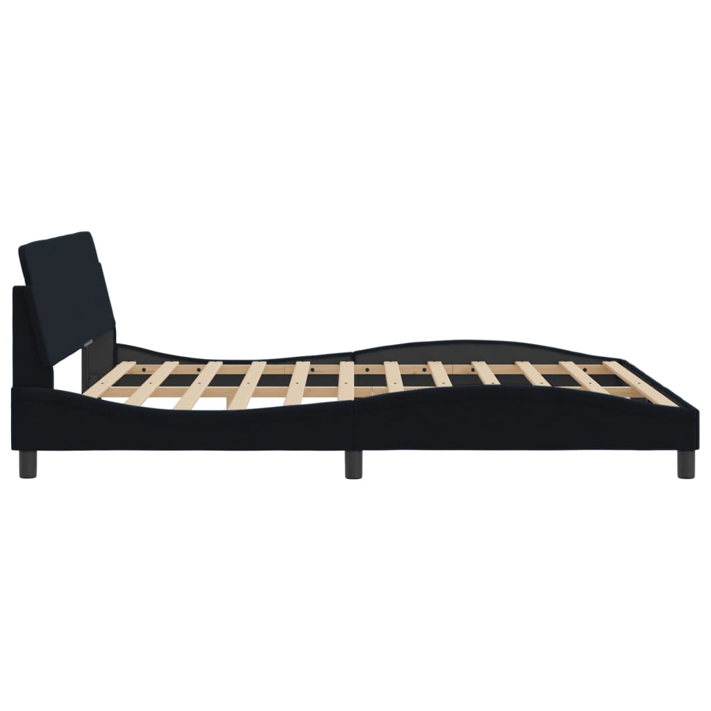 vidaXL Estructura de cama sin colchón terciopelo negro 180x200 cm