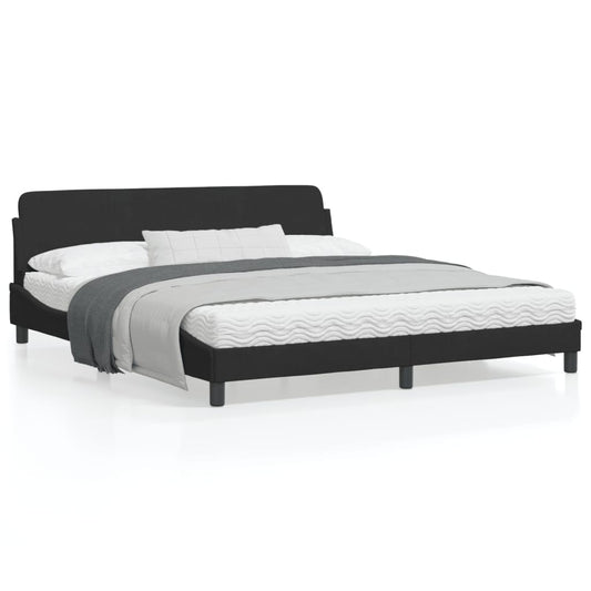 vidaXL Estructura de cama sin colchón terciopelo negro 180x200 cm