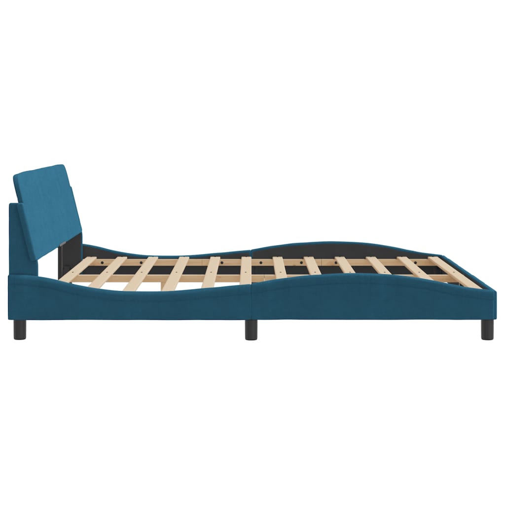 vidaXL Cama con cabecero sin colchón terciopelo azul 180x200 cm