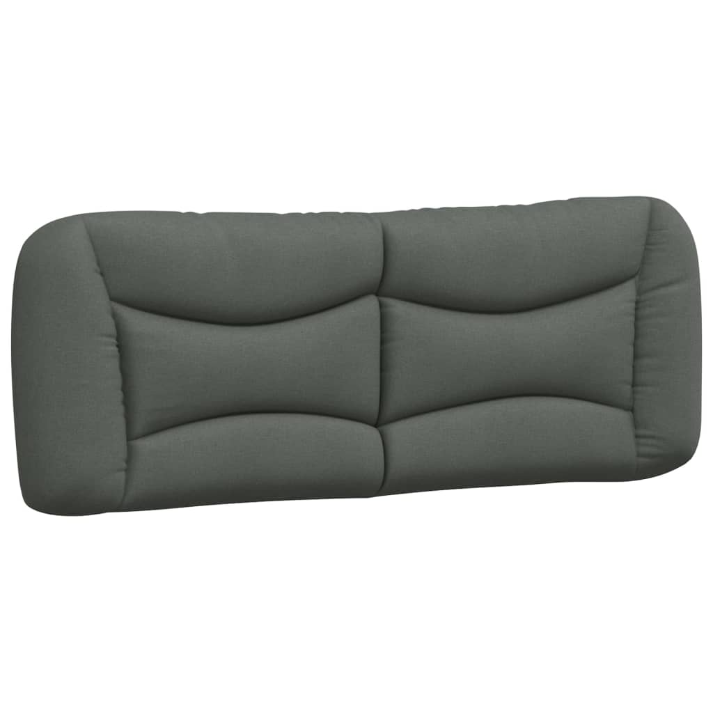 vidaXL Cabecero de cama acolchado tela gris oscuro 120 cm