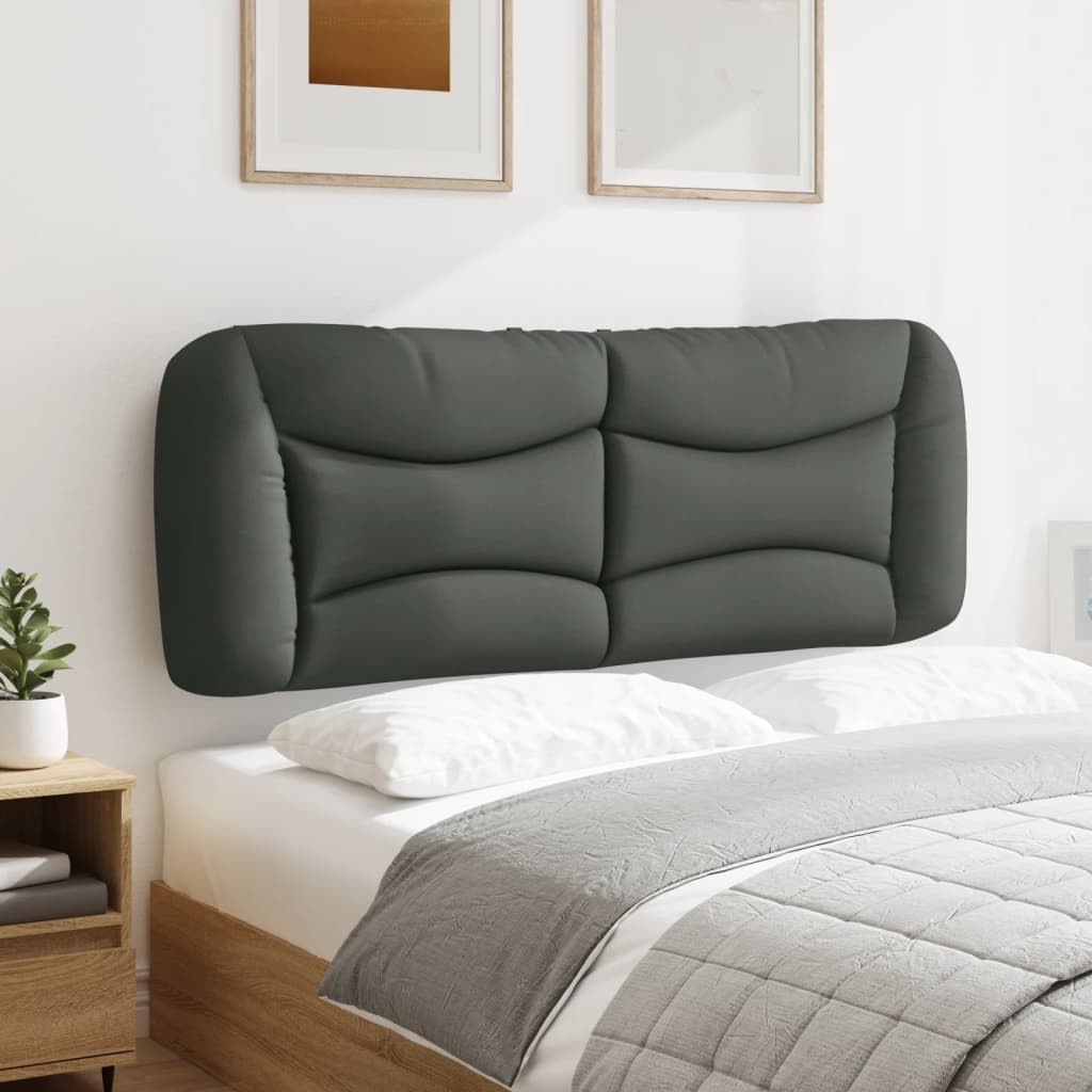 vidaXL Cabecero de cama acolchado tela gris oscuro 120 cm