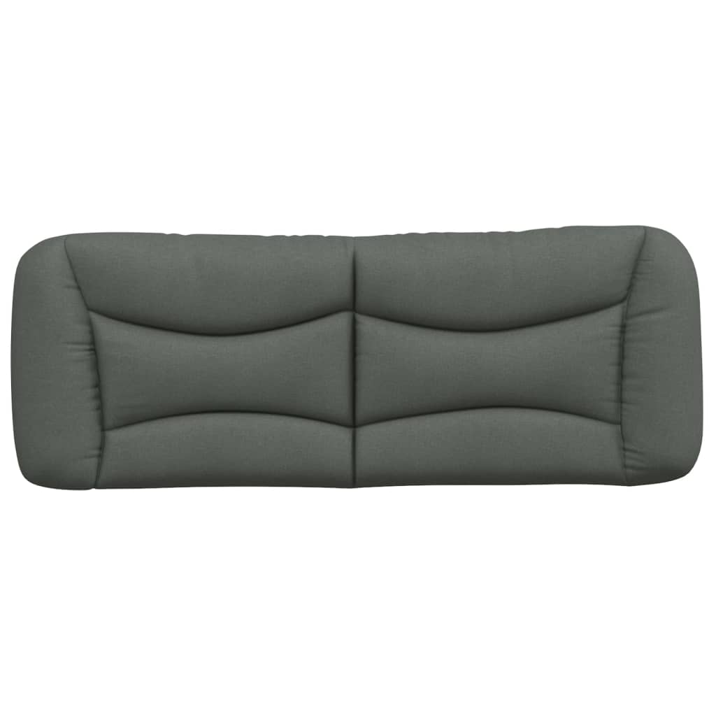 vidaXL Cabecero de cama acolchado tela gris oscuro 120 cm