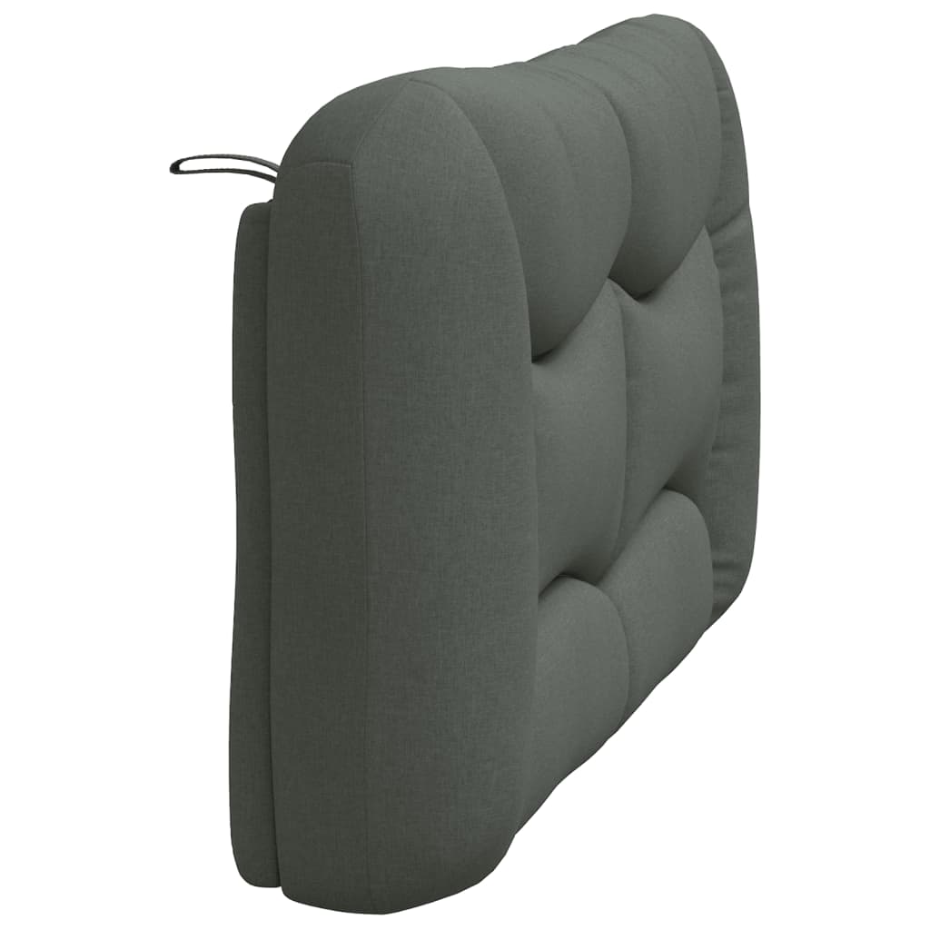 vidaXL Cabecero de cama acolchado tela gris oscuro 120 cm