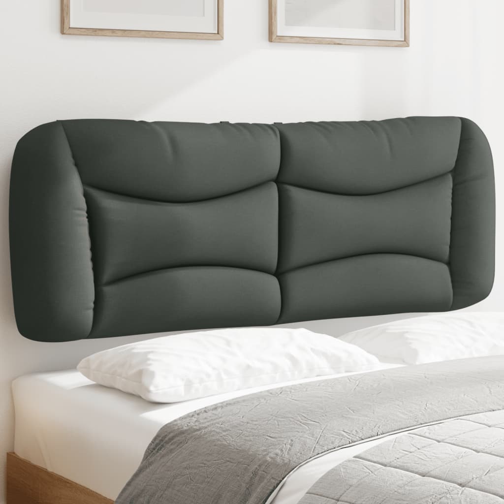 vidaXL Cabecero de cama acolchado tela gris oscuro 120 cm