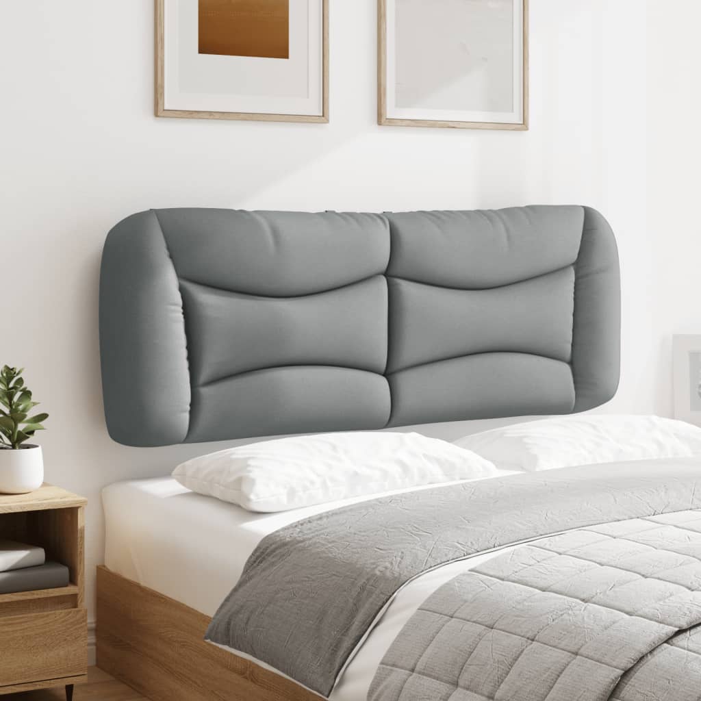 vidaXL Cabecero de cama acolchado tela gris claro 140 cm