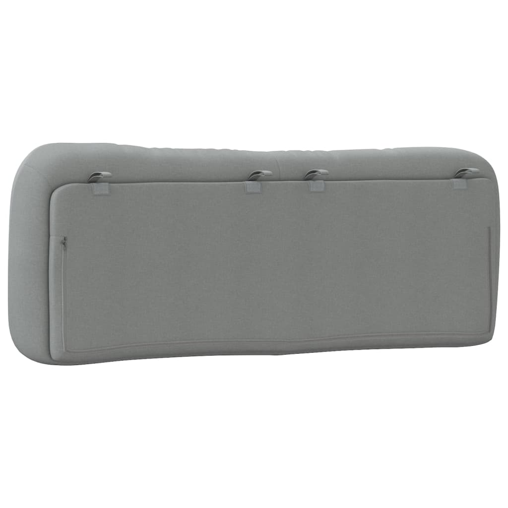 vidaXL Cabecero de cama acolchado tela gris claro 140 cm