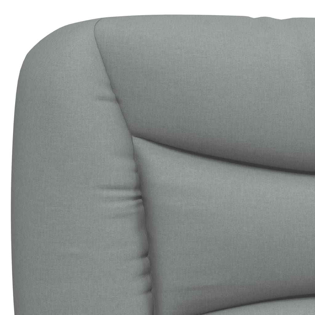 vidaXL Cabecero de cama acolchado tela gris claro 140 cm