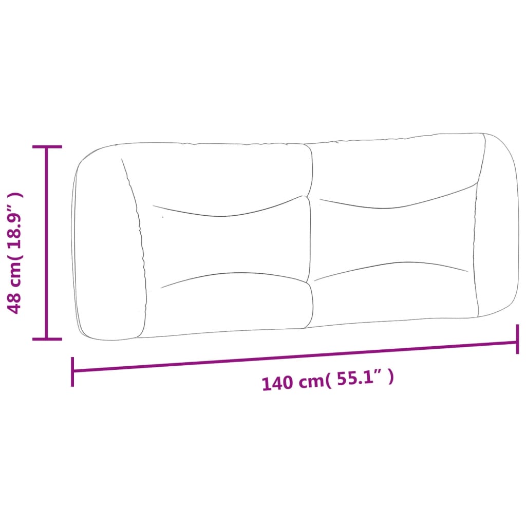 vidaXL Cabecero de cama acolchado tela gris claro 140 cm