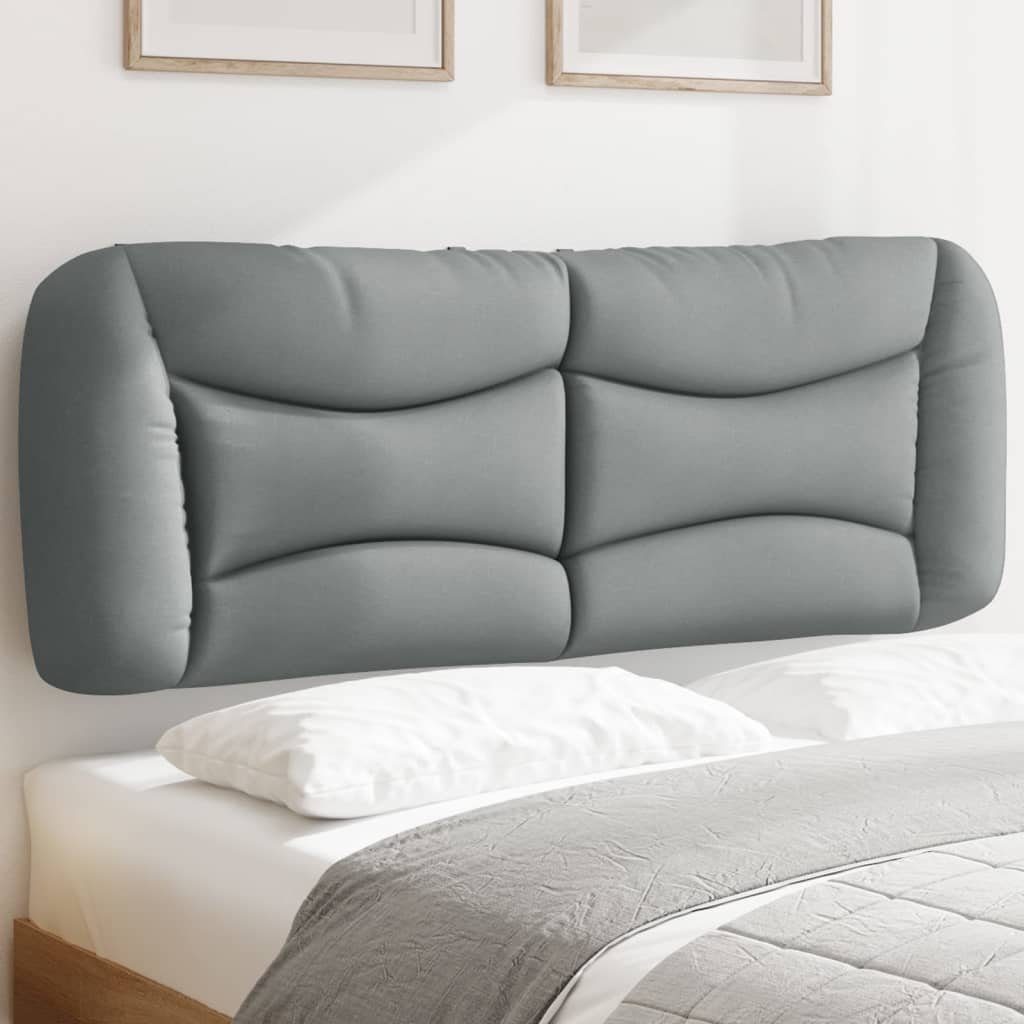 vidaXL Cabecero de cama acolchado tela gris claro 140 cm