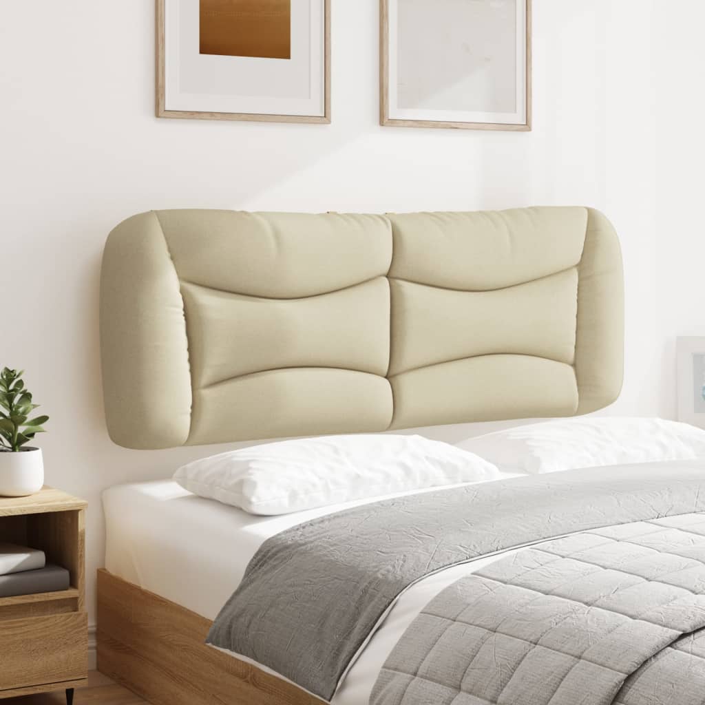 vidaXL Cabecero de cama acolchado tela crema 140 cm