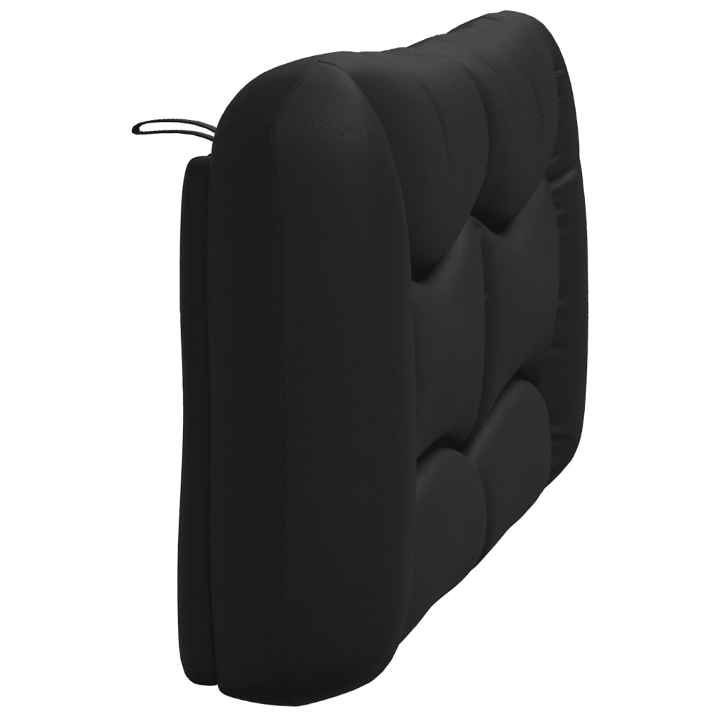 vidaXL Cabecero de cama acolchado cuero sintético negro 140 cm