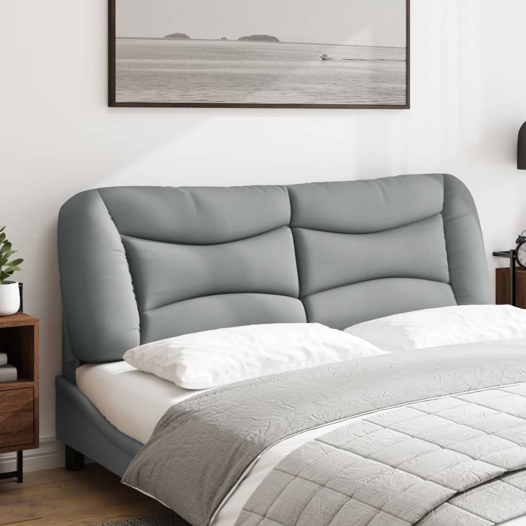 vidaXL Cabecero de cama acolchado tela gris claro 160 cm