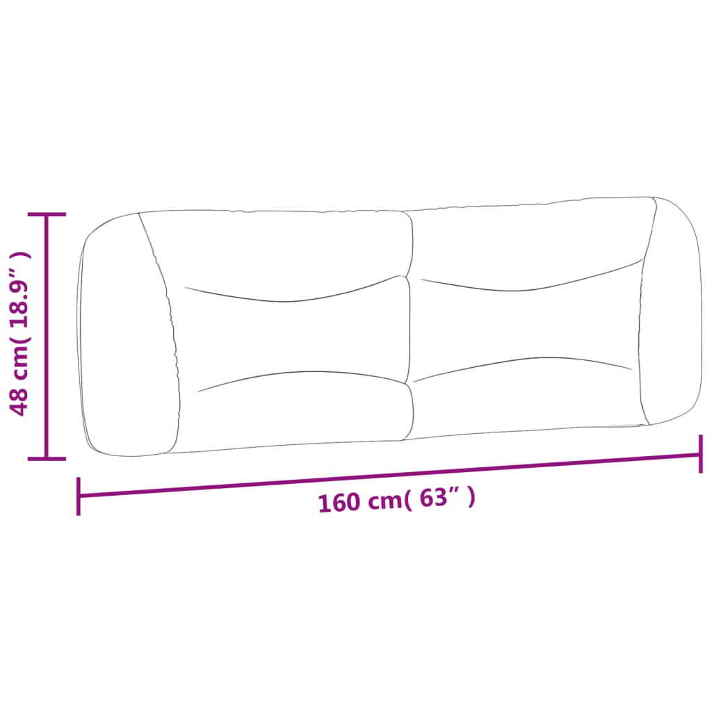 vidaXL Cabecero de cama acolchado cuero sintético marrón 160 cm