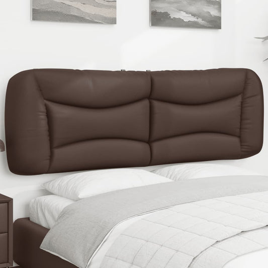 vidaXL Cabecero de cama acolchado cuero sintético marrón 160 cm