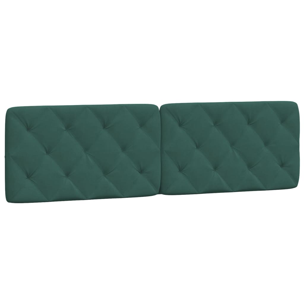 vidaXL Cabecero de cama acolchado terciopelo verde oscuro 180 cm