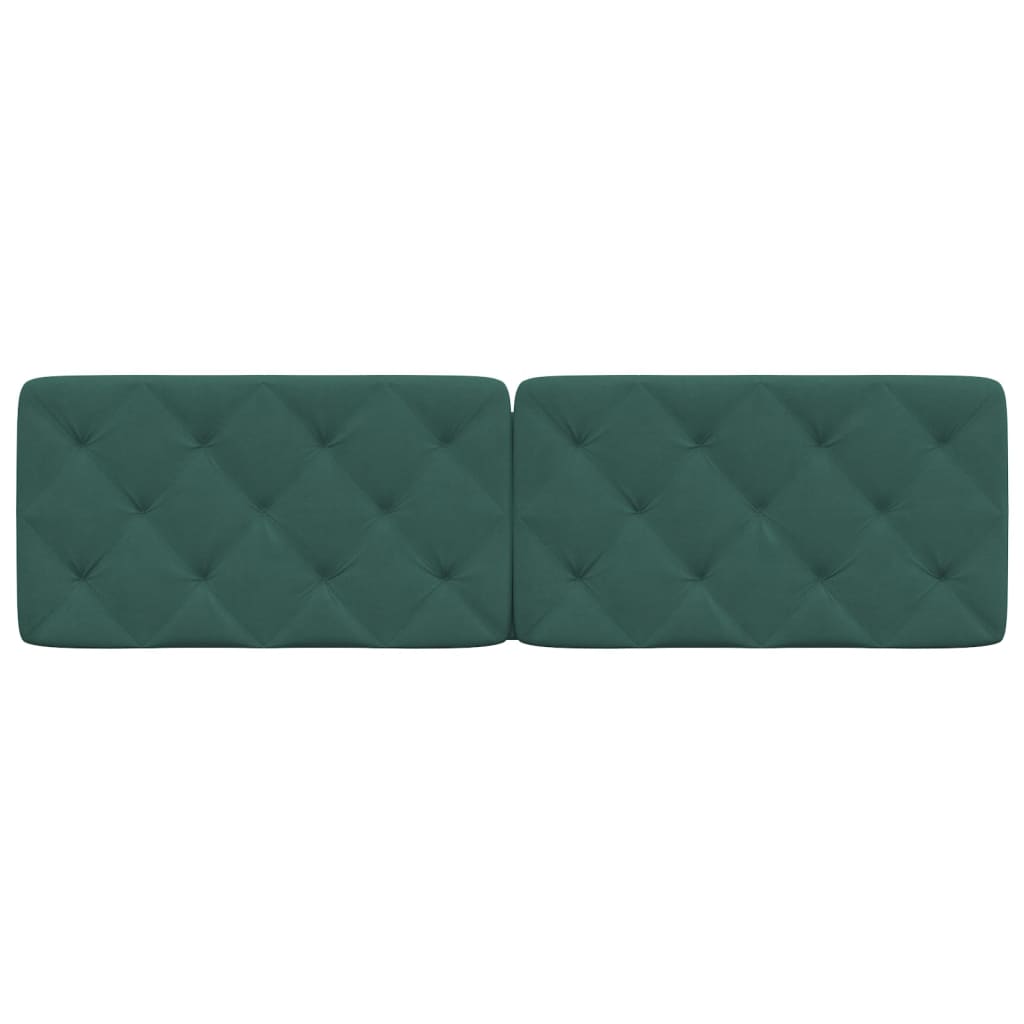 vidaXL Cabecero de cama acolchado terciopelo verde oscuro 180 cm