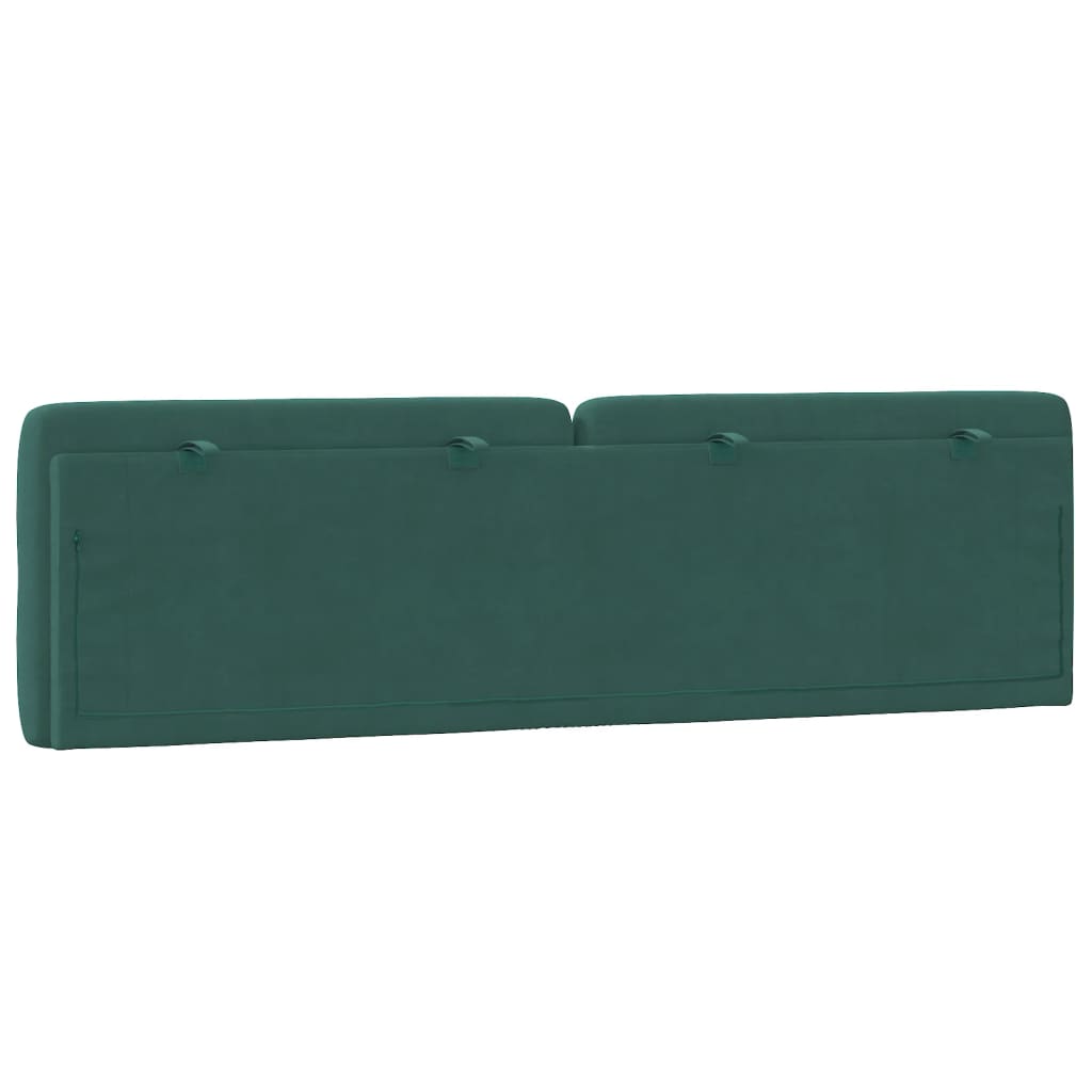 vidaXL Cabecero de cama acolchado terciopelo verde oscuro 180 cm