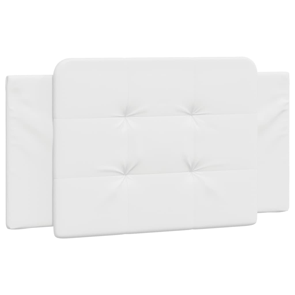 vidaXL Cabecero de cama acolchado cuero sintético blanco 100 cm