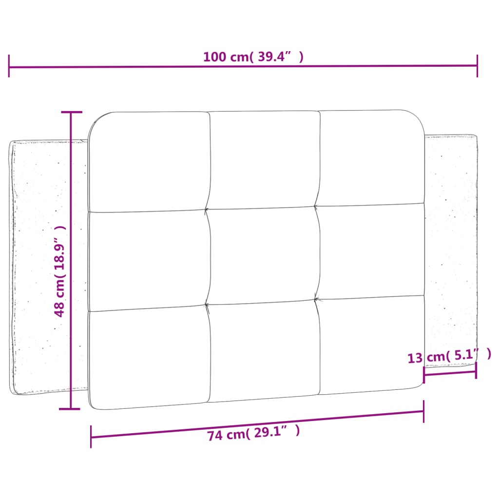 vidaXL Cabecero de cama acolchado cuero sintético blanco 100 cm