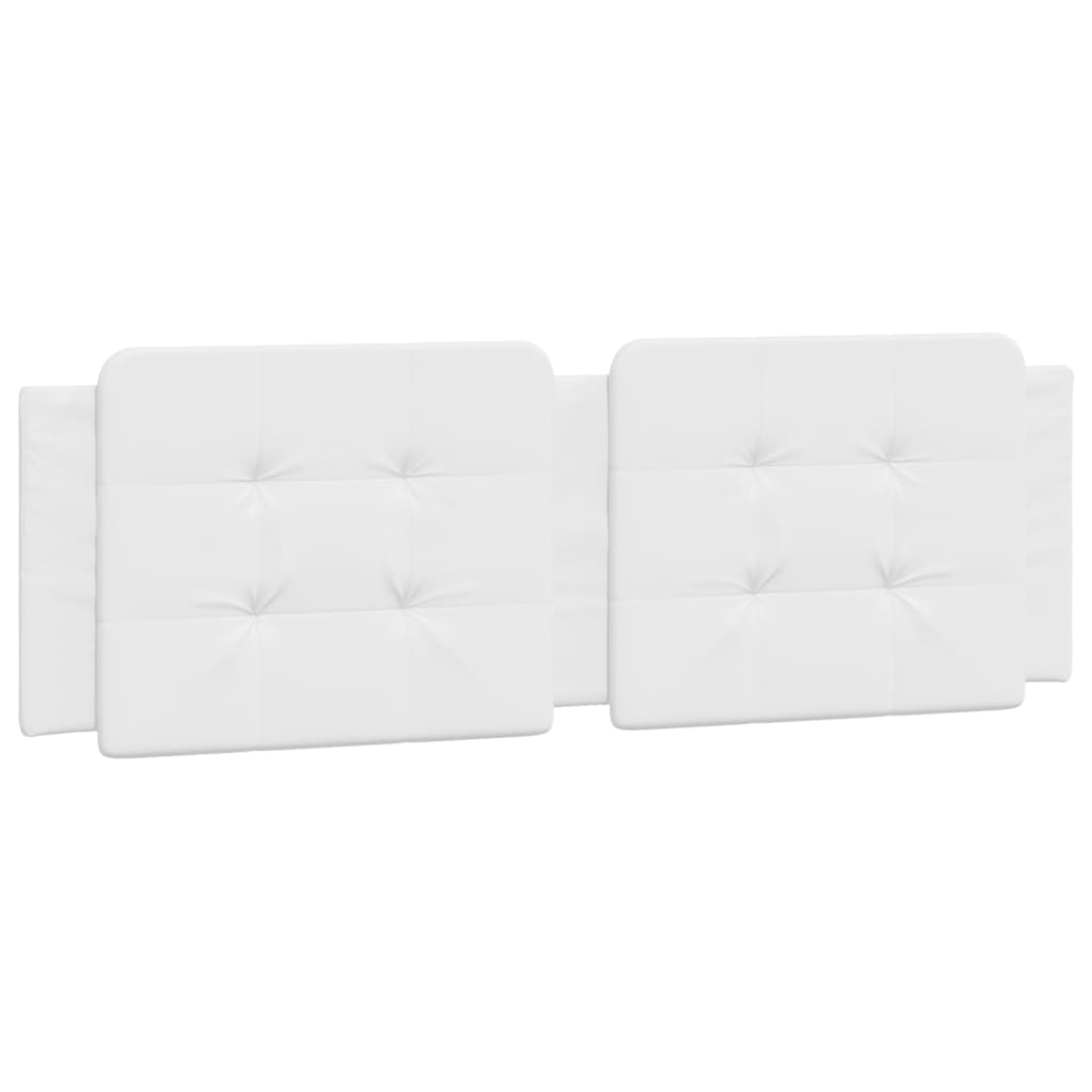 vidaXL Cabecero de cama acolchado cuero sintético blanco 160 cm