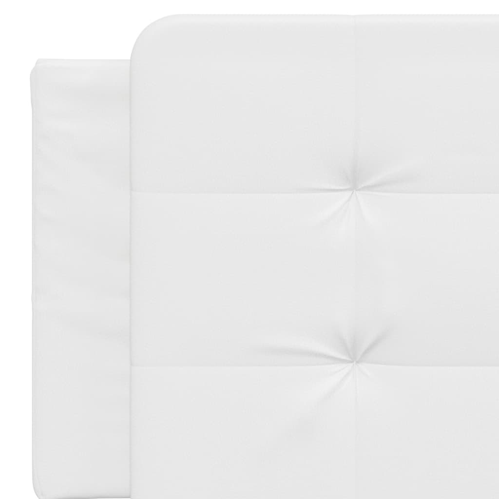 vidaXL Cabecero de cama acolchado cuero sintético blanco 160 cm